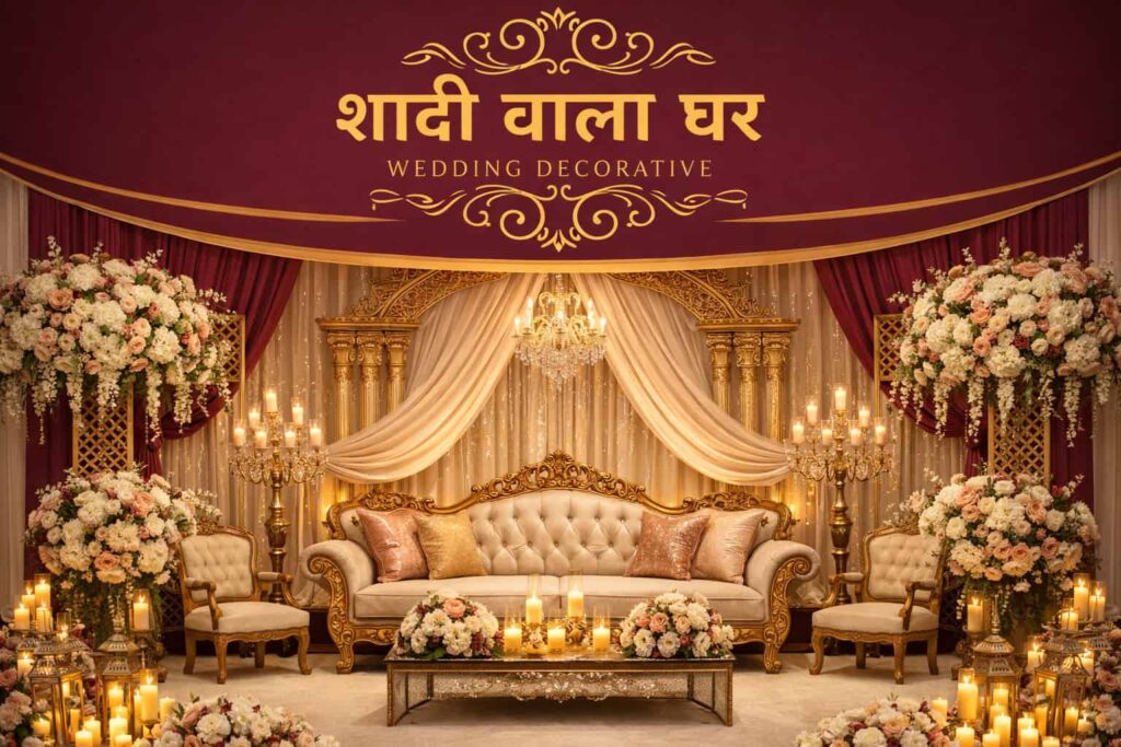 light-colored stage decorative