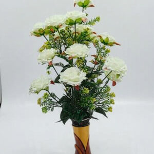 White Rose Artificial Flower Bunch Pack of 2 for Wedding and Home Decoration